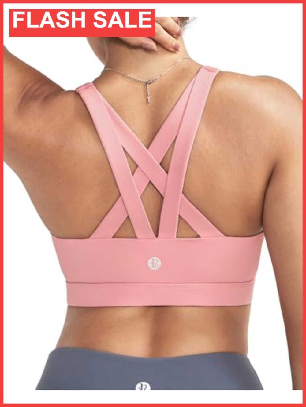 Padded Strappy Sports Bra Criss-Cross Back Medium Support Removable Cups